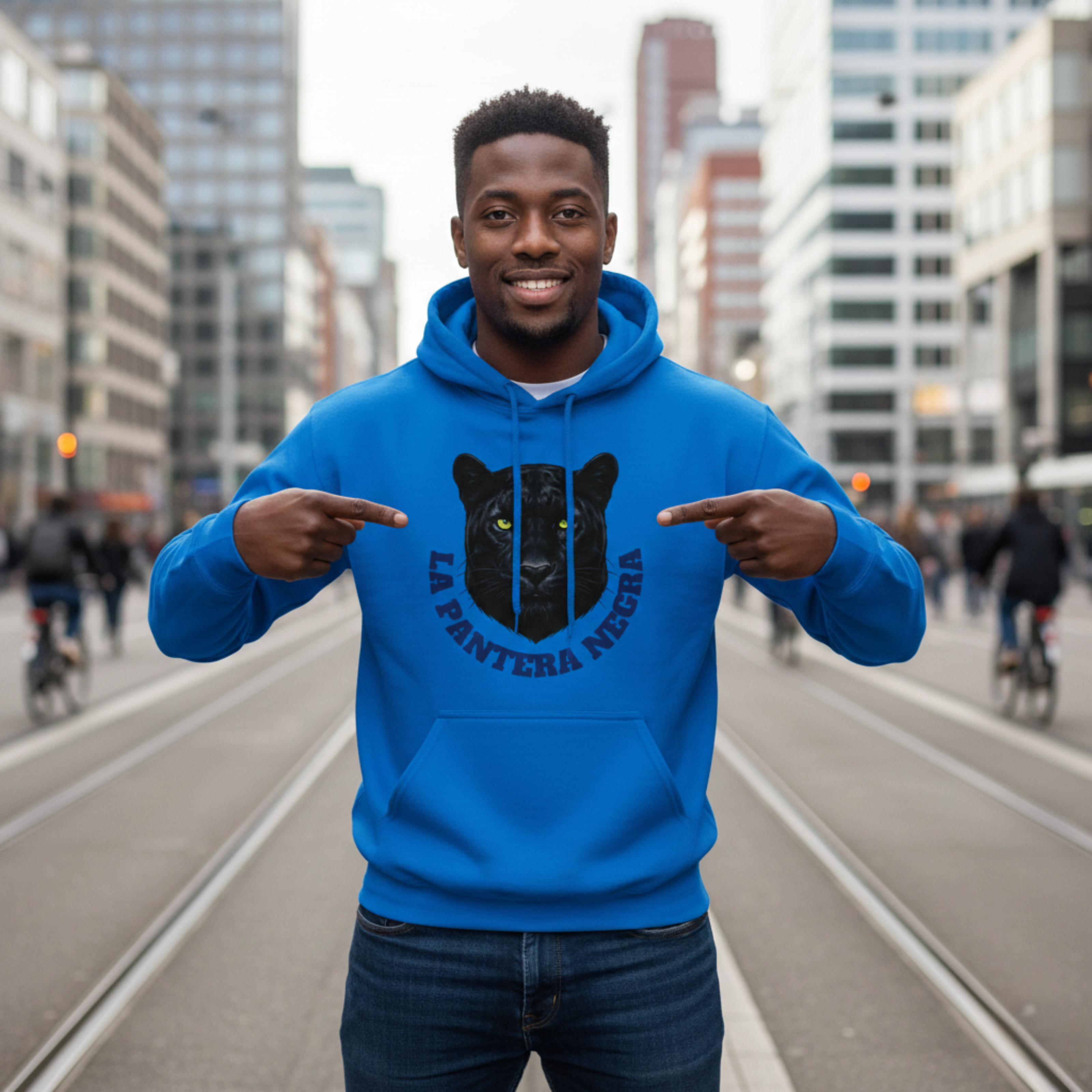 La Pantera Negra | Blue Wave White & Blue Pullover Hoodie